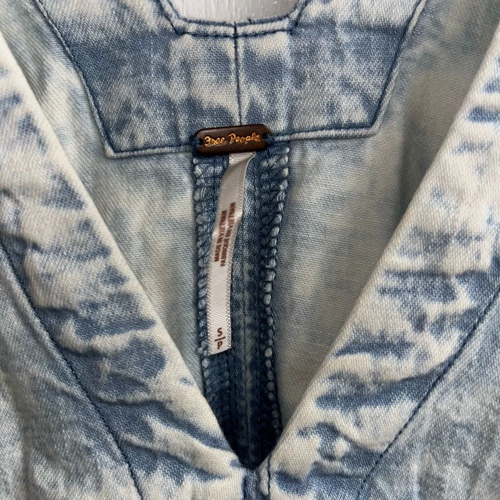 Free People Sky Blue Denim V-Neck Dress - Picture 6 of 7